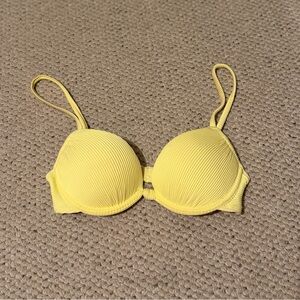 Butter Yellow Ribbed Push-Up Bathing Suit top